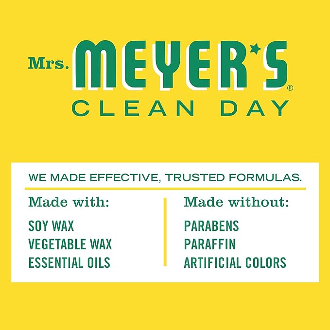 MRS. MEYER'S CLEAN DAY Soy Aromatherapy Candle, 35 Hour Burn Time, Made with Soy Wax and Essential Oils, Honeysuckle, 7.2 Oz (Pack of 2)