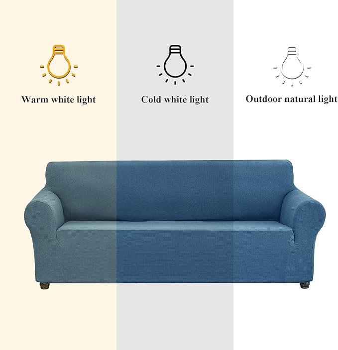 Joccun Stretch Couch Cover Slipcovers, 1-Piece Sofa Covers for 3 Cushion Couch Spandex Jacquard Washable Furniture Protector Cover for Living Room,Kids,Pets(Sofa,Niagara)