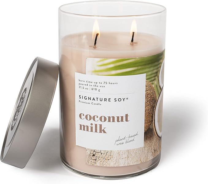 Signature Soy Lidded Coconut Milk Scented Candle, Extra Large Jar