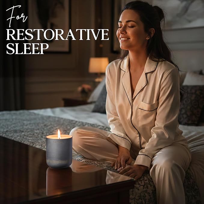 CAFTARI Luxury Aromatherapy Candle | Jasmine, Tuberose & Neroli Scented | 60 Hour Burn | Clean Coconut Soy Wax | Vegan, Gift-Ready Candle for Sleep & Home Spa Feel | Nidra