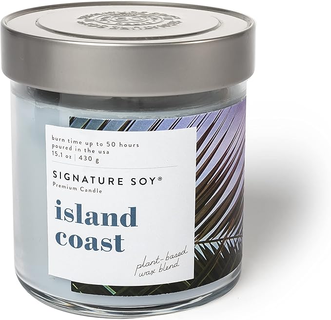 Signature Soy Lidded Island Coast Scented Candle, Large Jar