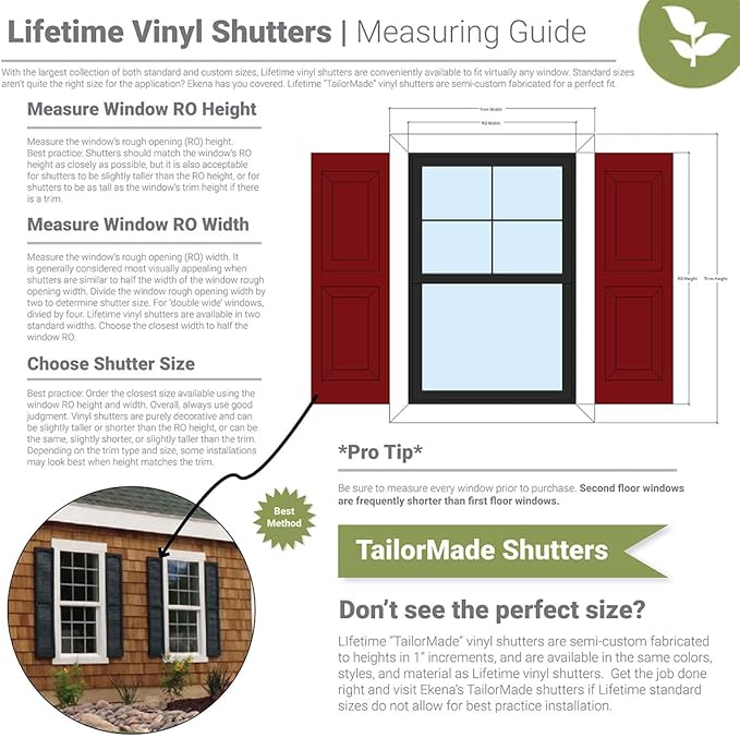 Ekena Millwork Lifetime Vinyl LP2S12X05100CB Standard Two Equal Panel Vinyls, Raised Panel Vinyl Shutters, w/Installation Shutter-Lok's & Matching Screws (Per Pair), 12"W x 51"H, Classic Blue
