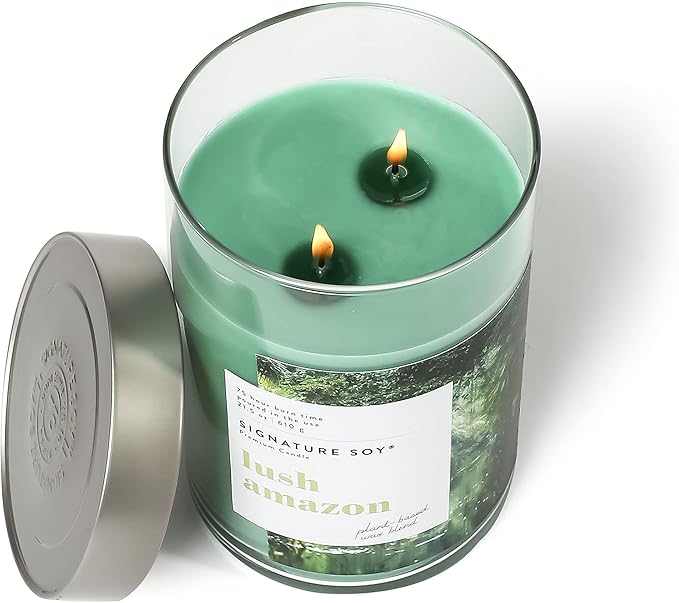 Signature Soy Lidded Lush Amazon Scented Candle, Extra Large Jar