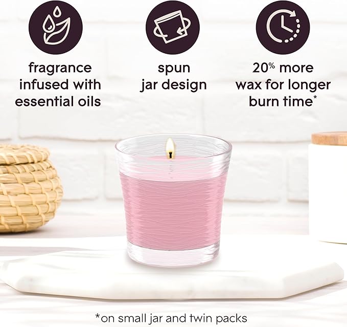 Glade 1-Wick Scented Candle Jar, Angel Whispers, Air Freshener Infused with Essential Oils, 4.08 Oz, 3 Count
