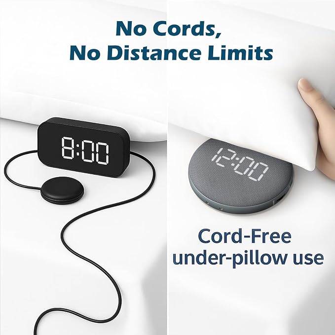 REACHER Super Loud Vibrating Alarm Clock for Heavy Sleepers Adults Teens - Image 3