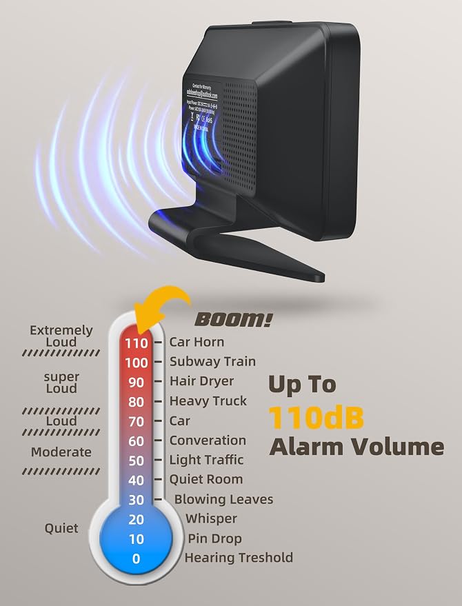 Odokee Digital Alarm Clocks for Bedrooms with Large Bold Number | Electric Desk Clock with Night Light & Brightness Dimmer - Loud Alarm for Heavy Sleepers with Adjustable Volume - Blue - Image 8