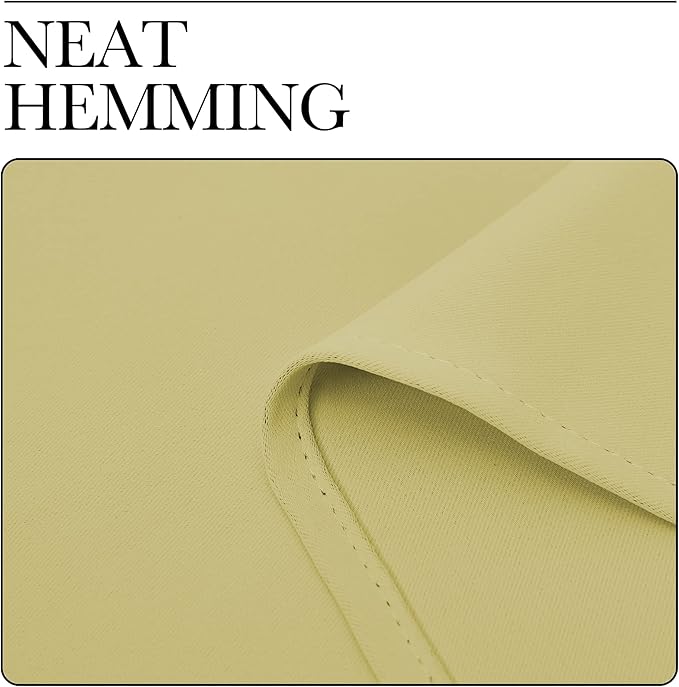 NICETOWN Paler Yellow Room Darkening Curtains for Kitchen, Window Treatment Thermal Insulated Solid Grommet Room Darkening Curtains/Drapes for Bedroom (Set of 2, 42 inches Wide by 48 inches Long)