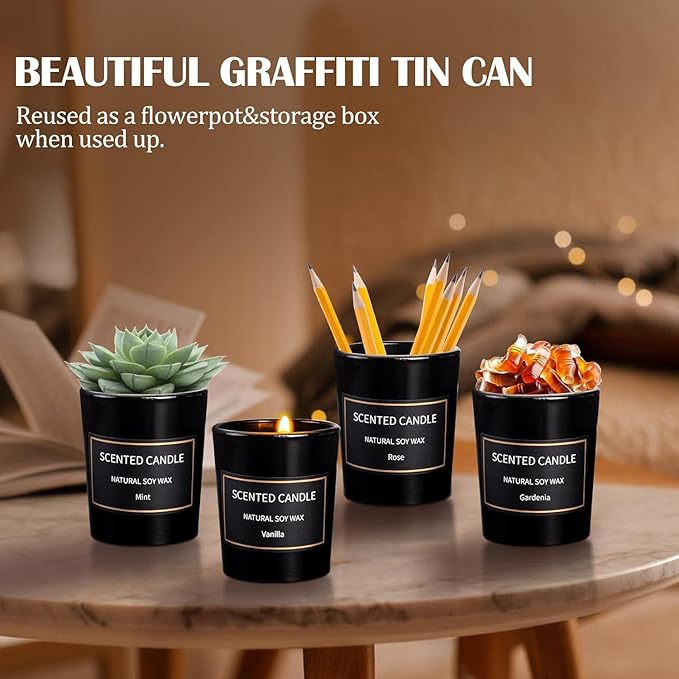 Scented Candles Gifts for Women Men, 8 Pack 3 Oz Scented Candles for Home, Natural Soy Wax Strong Fragrance Long Lasting Aromatherapy Candles for Women Men, Birthday Gifts