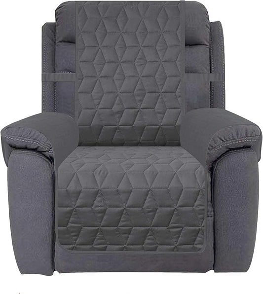 Ameritex Waterproof Nonslip Recliner Cover Oversized Christmas Decor Stay in Place, Dog Couch Recliner Cover Furniture Protector for Pets and Kids (Dark Grey, 30'')