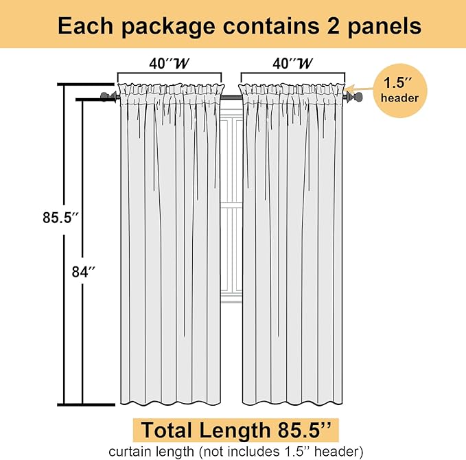 Lecloud Taupe Sheer Curtains 84 Inches Long 2 Panels, Light Filtering Solid Voile Sheer Tan Curtain for Kid's Room/Bedroom/Living Room, Top Dual Rod Pockets Stylish Breathable Window Drapes, 40W x 84L