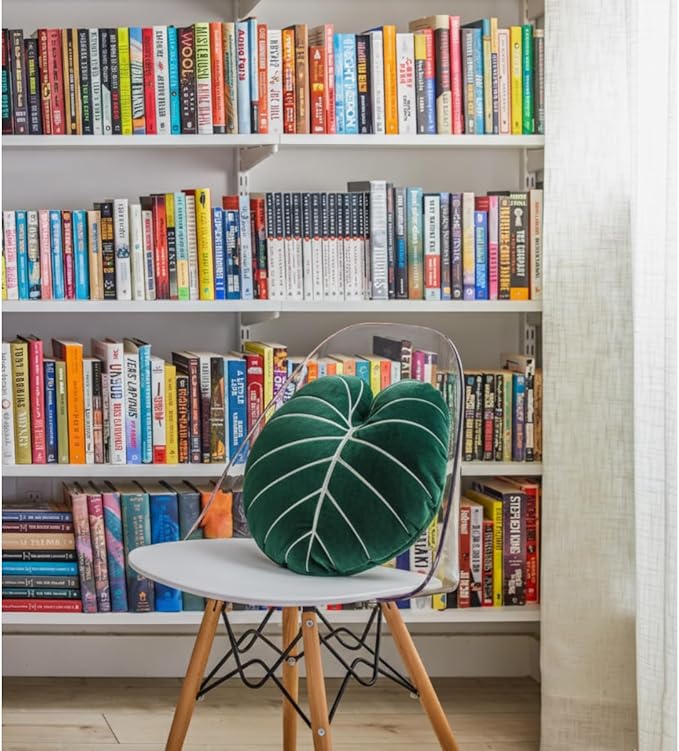 Green Philosophy Co. Philodendron Gloriosum Leaf Pillow - Forest Green