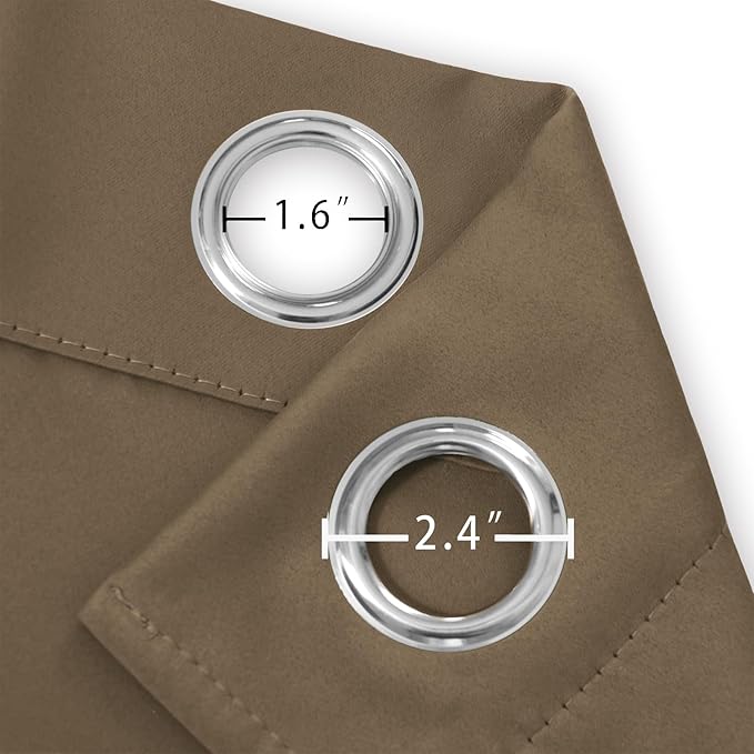 LEMOMO Brown Thermal Blackout Curtains/52 x 45 Inch/Set of 2 Panels Room Darkening Curtains