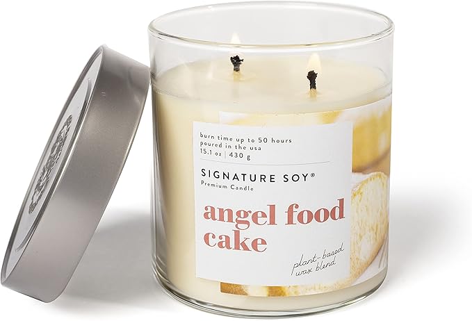 Signature Soy Lidded Angel Food Cake Scented Candle, Large Jar