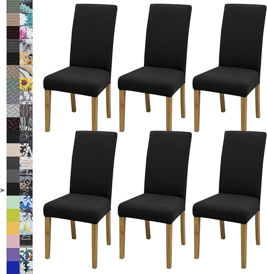 BIETYONE Chair Covers,Dining Room Chair Covers Set of 6,Stretch Kitchen Chair Cover,Washable Dining Chair Cover,Parsons Chair Slipcovers Protective,for Home,Restaurant,Banquet