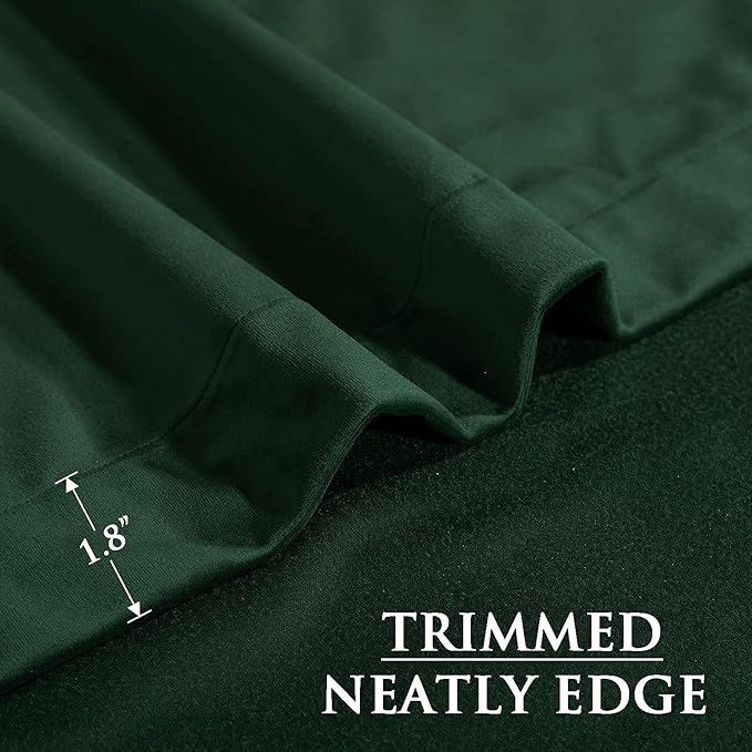 StangH Dark Green Curtains Vintage DecorThick Soft Velvet Blackout Curtains Drapes for Farmhouse Living Room Party Holiday Fete Accessories, W52 x L72, Dark Green, 2 Panels