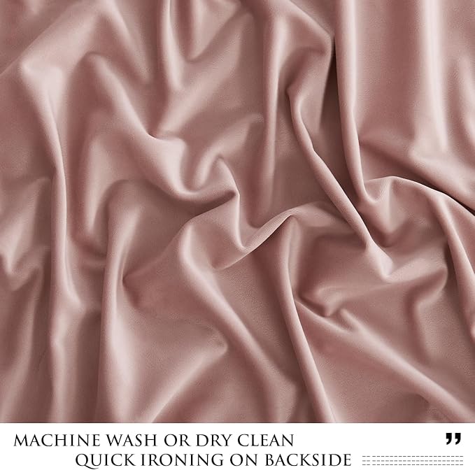 StangH Elegant Velvet Curtains Dusty Pink 84 inches Long for Girls Bedroom, Soft Privacy Light Dimming Window Drapes for Living Room Classic Panels for Wedding Backdrops, W62 x L84, 2 Panels