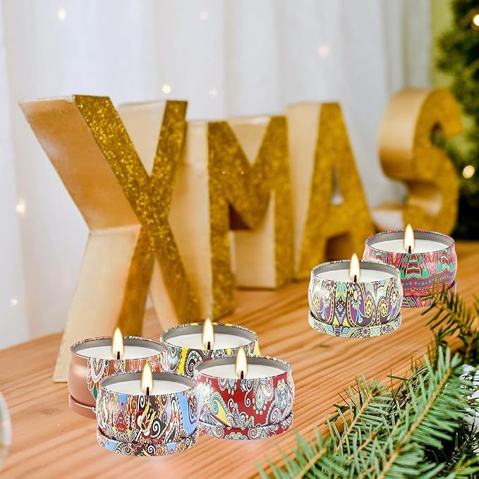 Scented Candles Gifts Set 24 Pack Soy Wax Travel Tin Jar Candles for Home 2.5 OZ jar Candles for Mom for Christmas, Birthday, Thanksgiving, Mother's Day