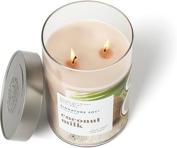 Signature Soy Lidded Coconut Milk Scented Candle, Extra Large Jar