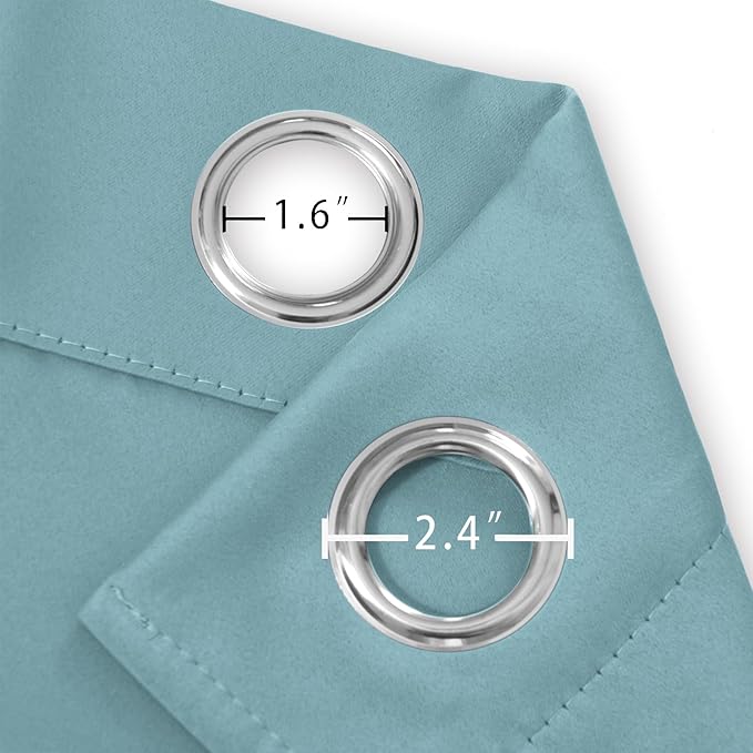 LEMOMO Stone Blue Blackout Curtains/38 x 54 Inch/Set of Two Panels Grommet Living Room Curtains