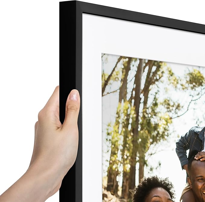 Americanflat 24x36 Poster Frame with Polished Plexiglass - Use as 20x30 Frame with Mat or Display 24x36 Photo Without Mat - Soho Collection - Deep Molding Picture Frames for Wall Display - Black