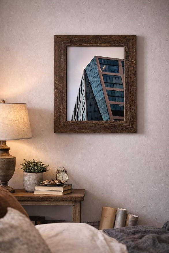 Craig Frames 16x24 Picture Frame – American Barn Series, 2 Inch Wide Faux Barnwood Moulding in Brown Oak, Plexiglass Front, Backing Included – Rustic Wall Display for Art, Posters, or Photos
