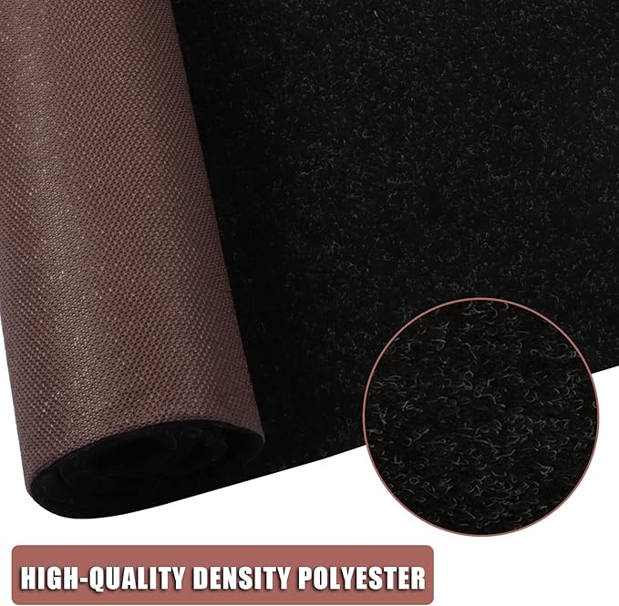 Runner Rug 4 ft x 8 ft Carpet Runners, Indoor/Outdoor Hallway Kitchen Entryway Bedroom Area Rugs with Non-Slip Rubber Backing, Garage mat, Black, Custom