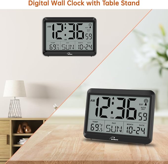 WallarGe Self-Setting Atomic Digital Wall Clock with Auto DST - Image 7