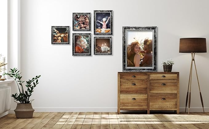 18x24 Picture Frame with Real Glass set of 2, Vintage Frames - Antique Style Frames for Wall - Ornate Frame for Rustic Black Office or Home Decor Display Family Friends Wedding Gift
