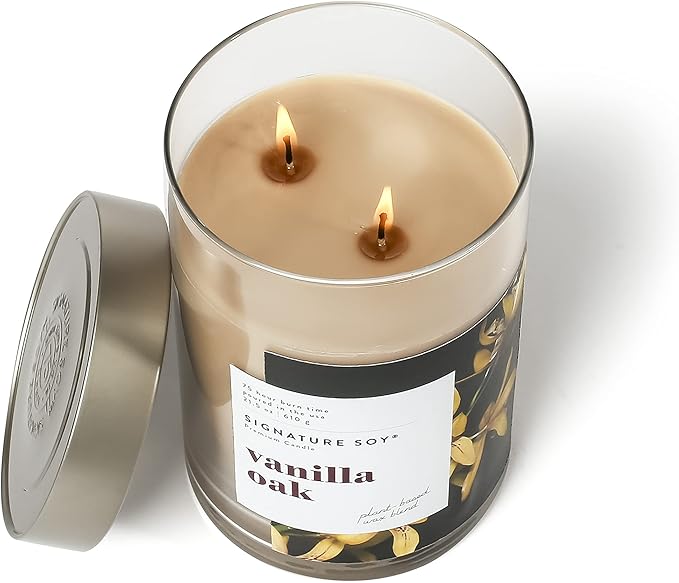Signature Soy Lidded Vanilla Oak Scented Candle, Extra Large Jar