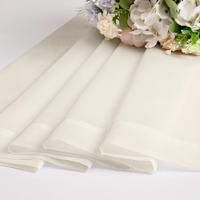 OWENIE Cream Sheer Curtains 78 inches Long 2 Panels Set for Bedroom Living Room, Soft Solid Living Room Sheer Curtain, Rod Pocket Light Filtering Curtains, 2 Pcs Each 42?€? W x 78" L,Cream