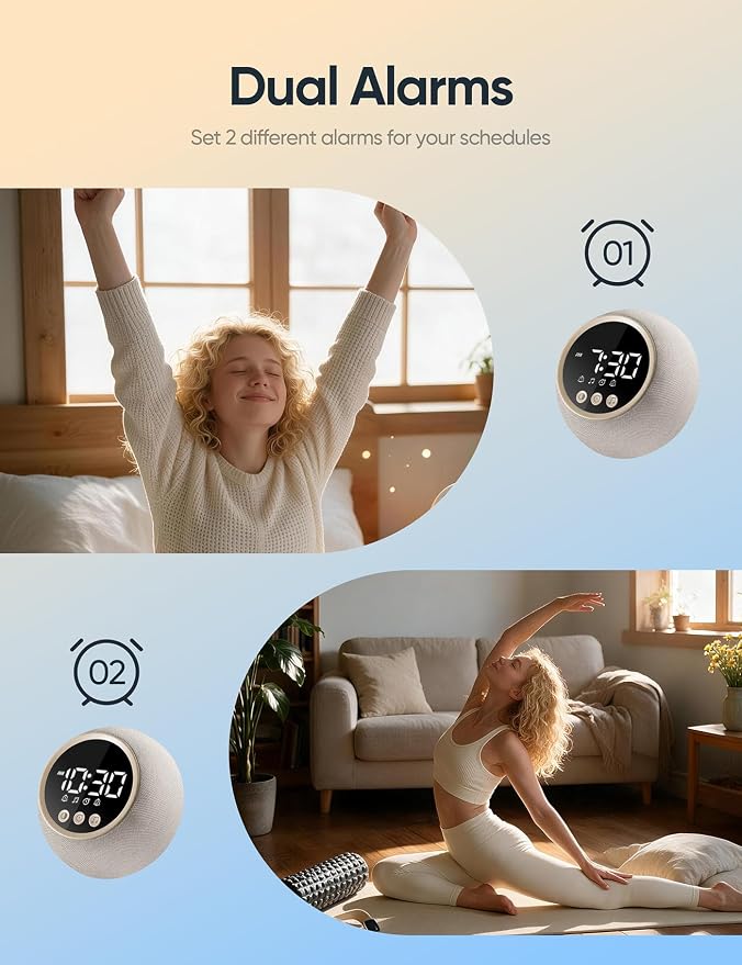Sunrise Alarm Clock with Sound Machine, Wake Up Light, Dual Alarms - Image 5