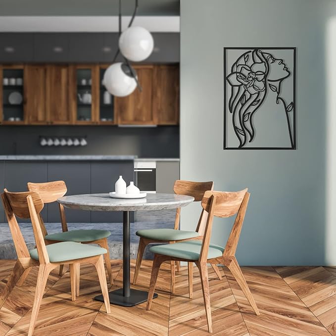 AGIOTA 3 Pcs Wall Decor Above Bed Minimalist Wall Art for Living Room Metal Line Art - Female Body, Black Room Decor for Bedroom Modern Wall Art for Indoor 15inch