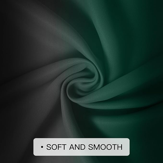 COSVIYA Blackout Drapes Dark Green and Black Curtains 84 inch Length 2 Panels,Full Room Darkening Grommet Insulated Thermal Window Treatments for Bedroom/Living Room,52x84 inches