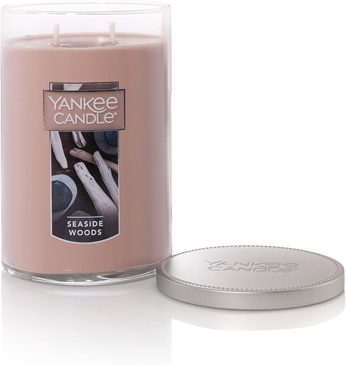Yankee Candle Seaside Woods Scented, Classic 22oz Large Tumbler 2-Wick Candle, Over 75 Hours of Burn Time, Ideal for Gifting or Home Decor (Pack of 2)
