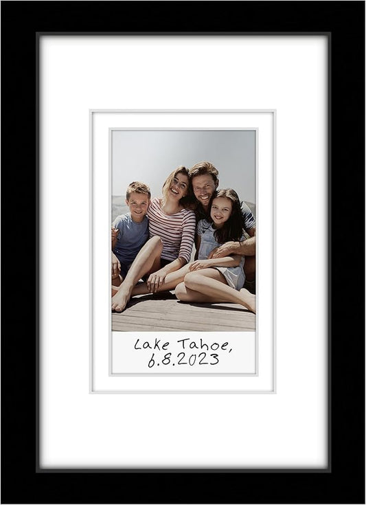 Americanflat 4x6 Picture Frame - Use as 2x3 Frame with Mat for Instant-Print Photos - Black Mini Picture Frames for Tabletop and Wall Display with Shatter-Resistant Glass