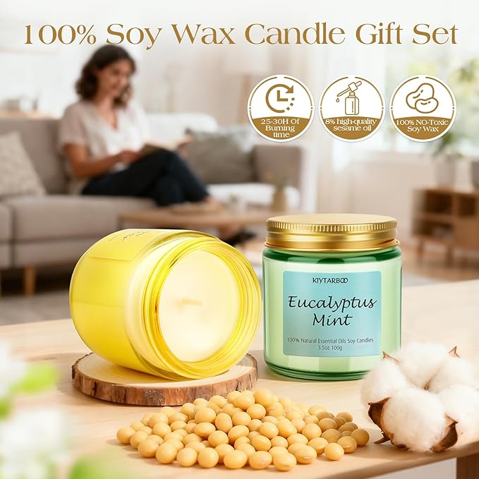 6 Pack Candle for Women | Scented Candles Set- Candles for Home Scented, Soy Wax Candles Bulk, Aromatherapy Candle Gifts Set for Women, Birthday, Valentine, Christmas, Anniversary Present