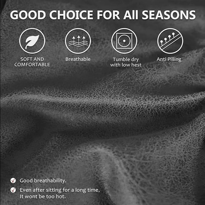 ANARACHON Recliner Couch Cover Leather Look Recliner Sofa Covers for 3 Cushion Reclining Sofa Slipcovers 8-Pieces Furniture Protector Spandex Fabric Washable (3 Seater, 02 Light Grey)