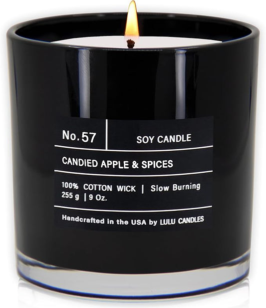 Lulu Candles | Candied Apples & Spices | Smells Sweet & Fruity | Luxury Scented Soy Jar Candle | Hand Poured in The USA | Highly Scented Long Lasting (9 Oz.)