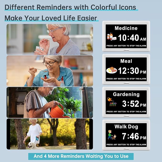 Soobest Dementia Clocks for Seniors, 7” Digital Date Clock Large Display - Image 5