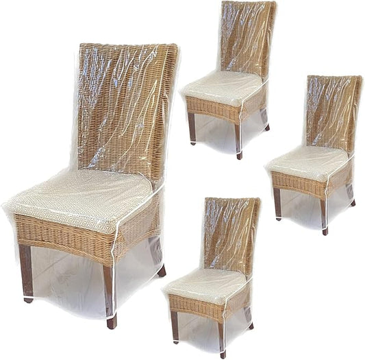 Evelots Dining Room/Kitchen Chair Cover/Protector-4 Pack- Heavy Duty Clear PVC Vinyl-No Dust/Spill/Pet Hair/Pet Claws, Easy Clean Slipcover