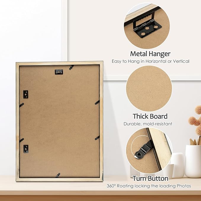 Golden State Art 12x17 Dark Brown Wood Picture Frame - White Mat for 8x10 and 5x7 Photos - Real Glass, Sawtooth Hanger, Swivel Tabs - Wall Mounting - Great for Posters, Weddings, and Engagements