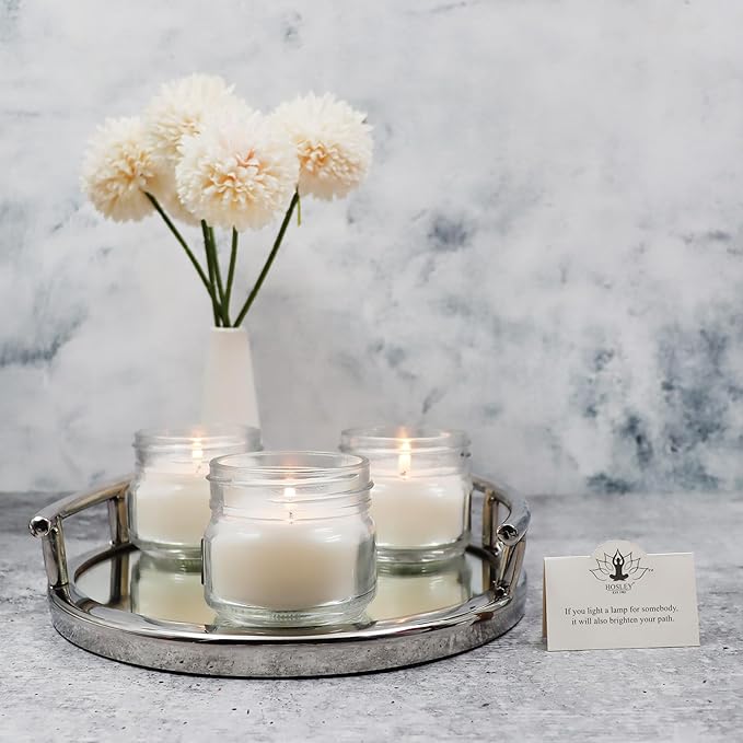 Hosley Jar Candle Neroli Scented Classic 3oz Clear Glass Jar Single Wick Candle, Over Upto 20 Hours of Burn Time, Ideal for Creating Relaxing Ambience & Holiday Gifting