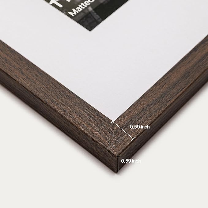 eletecpro 11x14 Picture Frames Set of 10, Picture Frames Collage Wall Decor Display 8x10 Photo With Mat or 11x14 without Mat, Home Decor Gallery Frame for Wall Mounting, Walnut Brown