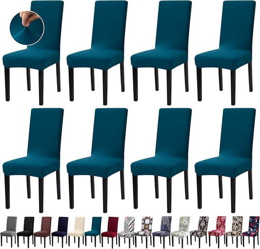 Chair Covers, Stretch Kitchen Chair Covers/Dining Room Chair Covers Set of 8, Removable Washable Dining Chair Slipcovers for Home, Hotel, Banquet
