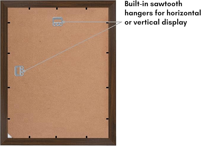Americanflat 11x14 Picture Frame with Shatter-Resistant Glass - Use as 5x7 Frame with Mat or Display 11x14 Photo Without Mat - Signature Collection - Picture Frames for Wall Display - Walnut