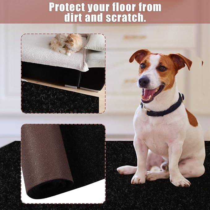 Runner Rug 3 ft x 50 ft Carpet Runners, Indoor/Outdoor Hallway Kitchen Entryway Bedroom Area Rugs with Non-Slip Rubber Backing, Garage mat, Black, Custom