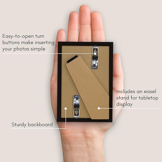 Americanflat 2x3 Picture Frame - Set of 4 - Use as 2x3 Frame for Instant-Print Photos - Black Mini Picture Frames for Tabletop and Wall Display with Shatter-Resistant Glass