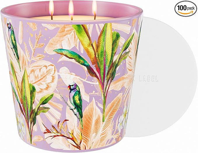 Thai Frangipani Scented Candle, 30oz Natural Soy Wax Non Toxic, 3 Wick Big Candles for Home Scented, 100hours Clean Burn,Long Lasting Large Aromatherapy Candle Gift for Women,Stress Relief,SPA