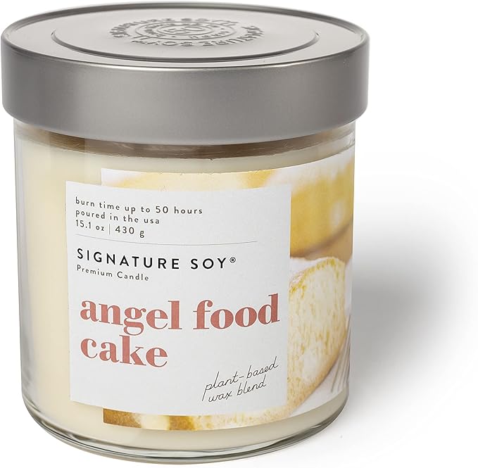Signature Soy Lidded Angel Food Cake Scented Candle, Large Jar