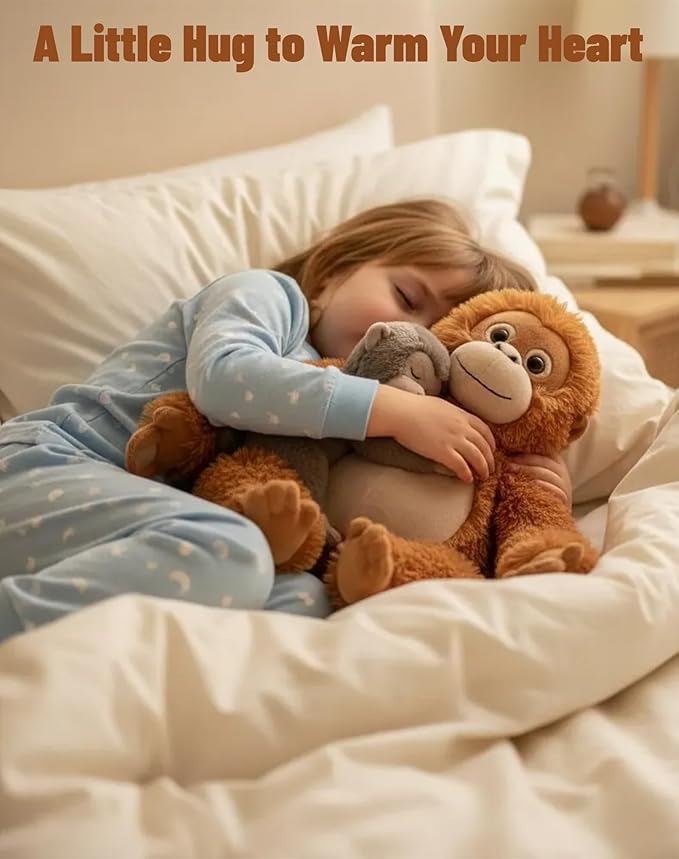 24-inch Mama Punch Monkey Plush Toy, Baby Monkey & Orangutan Plush Stuffed Animal, Protect Punch Orangutan Stuffed Animal, Cute Monkey Holding Plush Toy